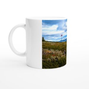 Vit keramisk mugg Kirunafjällen